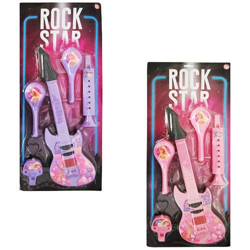 Kit Instrumento Musical Infantil Rock Star Girl com 5 Pecas Colors na Cartela