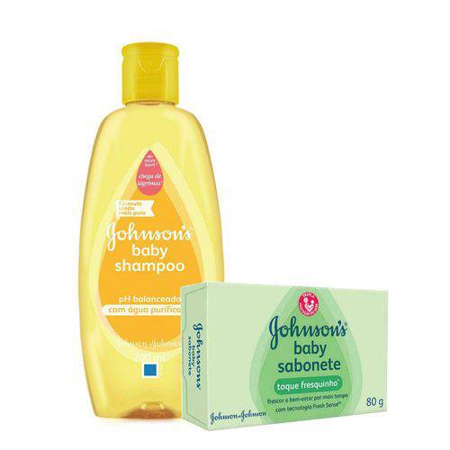 Kit Johnsons Baby Shampoo 200ml + Sabonete Toque Fresquinho 80g