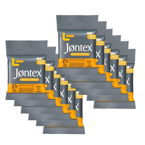 Kit Jontex Preservativo Lubrificado Frutas Cítricas - 12 Unid.