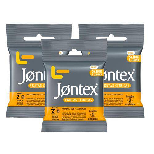 Kit Jontex Preservativo Lubrificado Frutas Cítricas - 3 Unid.