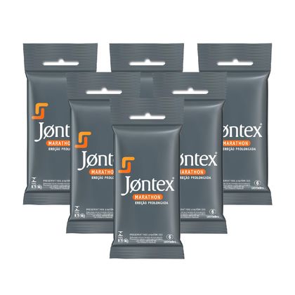 Kit Jontex Preservativo Lubrificado Marathon C/6 - 6 Unid.