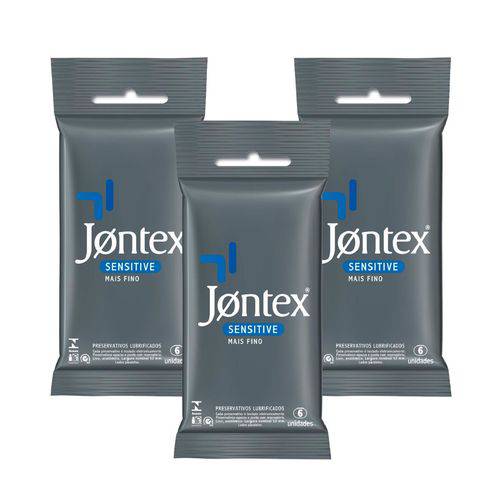 Kit Jontex Preservativo Lubrificado Sensitive C/6 - 3 Unid.