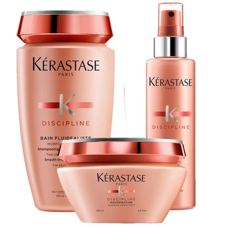 Kit Kérastase Discipline Shampoo 250ml, Mascara 200ml e Fluidissime 150ml