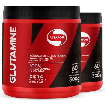 Kit 2 L-Glutamina Glutamine Vitafor 300G