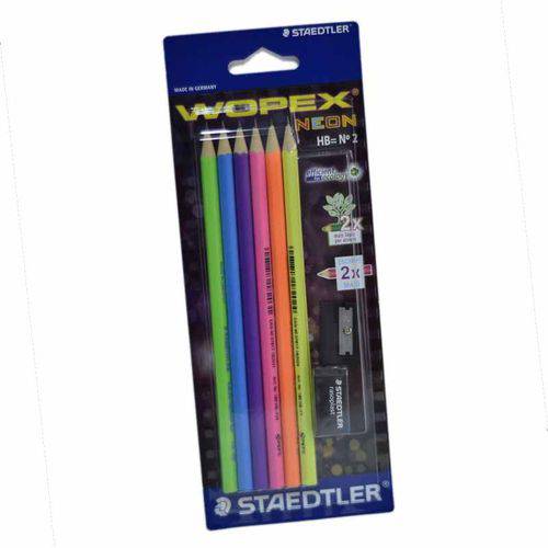 Kit Lápis Staedtler Wopex Neon Hb N°2 de 1 Apontador e uma Borracha