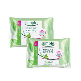 Kit Lencos Umedecidos Faciais Simple Wipes Cleansing 7un 50% na 2 Unidade