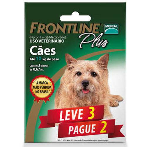 Kit Leve 3 Pague 2 - Antipulgas e Carrapatos Frontline Plus para Cães de 1 a 10 Kg