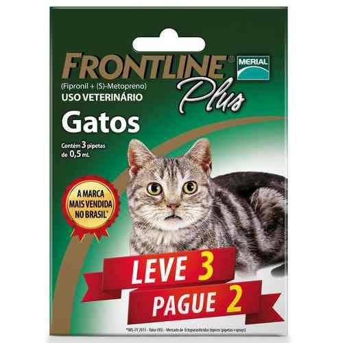 Kit Leve 3 Pague 2 - Antipulgas e Carrapatos Frontline Plus para Gatos