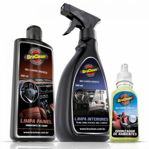 Kit Limpeza Automotiva Higiene e Hidratação Interna Braclean