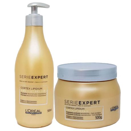Kit L'Oréal Professionnel Absolut Repair Cortex Lipidium Shampoo 500ml + Máscara 500g