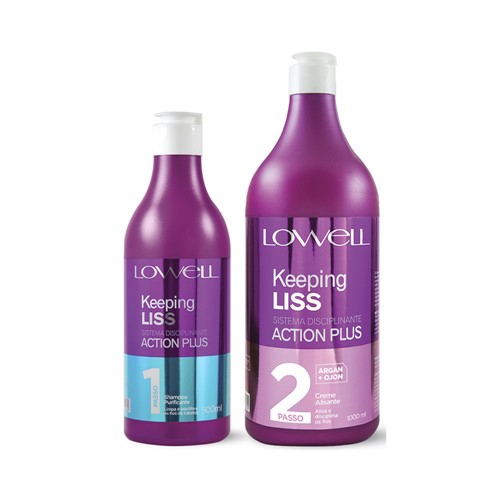 Kit Lowell Keeping Liss Shampoo 500ml+Creme Alisante 1000ml