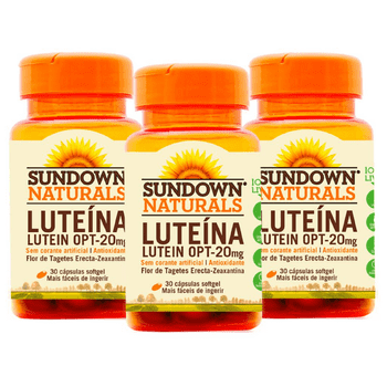 Kit 3 Lutein Opt 20mg Luteína Sundown 30 Cápsulas