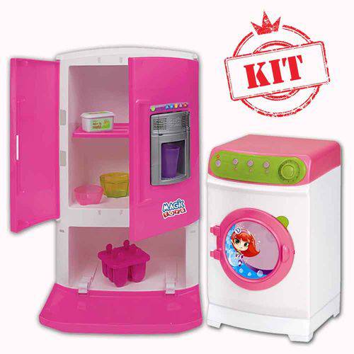 Kit Máquina de Lavar Eletrônica 8045 Geladeira Inverse 8053 - Magic Toys