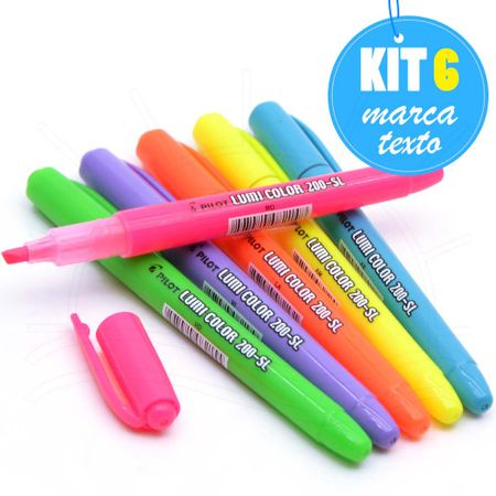 Kit Marcador Lumi Color Pilot Neon - 6 Cores