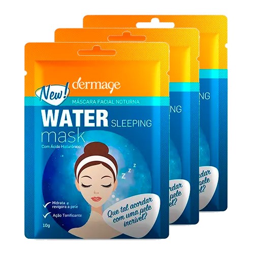 Kit 3 Máscara Facial Noturna Dermage Water Sleeping Mask 10g