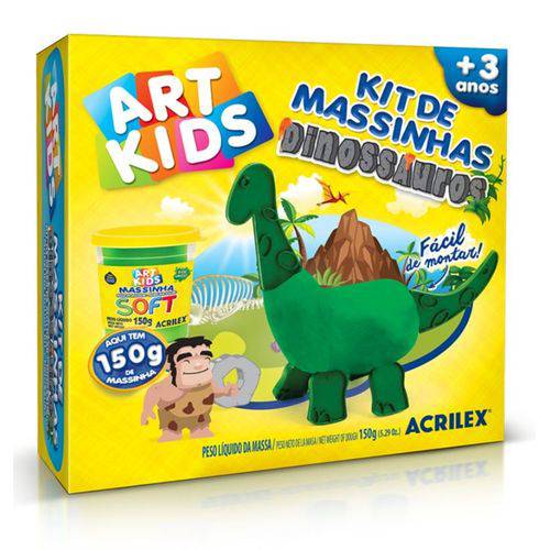 Kit Massinha Dinossauro Verde 150G Art Kids - Acrilex