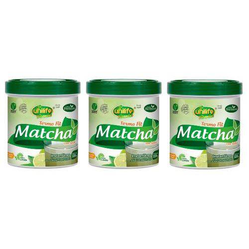 Kit 3 Matcha - Chá Instantâneo - Termo Fit - Unilife - 220g