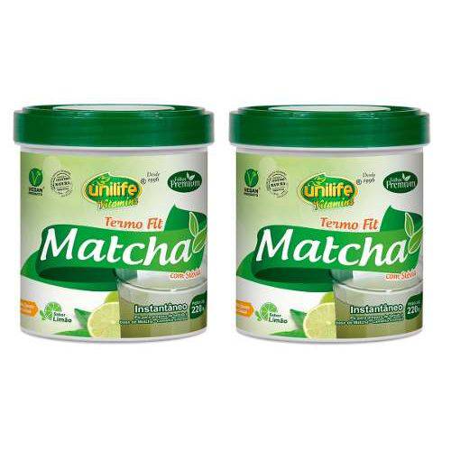 Kit 2 Matcha - Chá Instantâneo - Termo Fit - Unilife - 220g