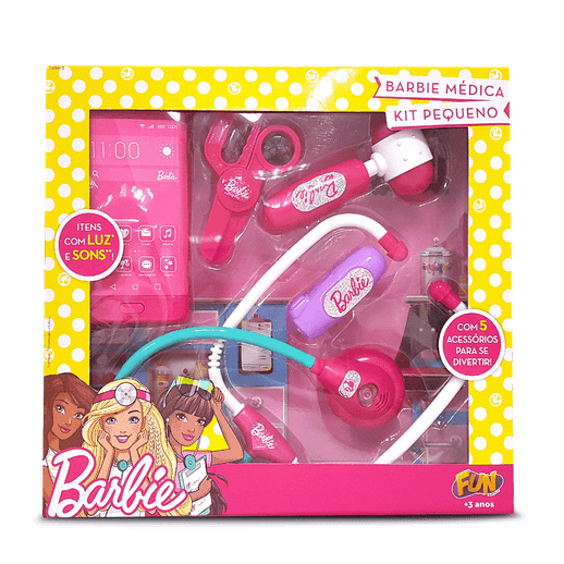 Kit Médica Pequeno Barbie com Celular - Fun Divirta-se