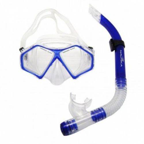 Kit Mergulho com Mascara e Respirador Adulto Nautika Modelo Spider Snorkel