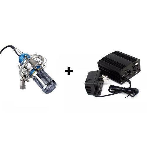 Kit Microfone Condensador Bm800 + Phantom Power Fonte 48v