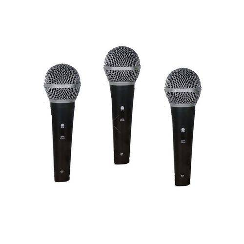 Kit 3 Microfones Sem Fio Musica Sm-58