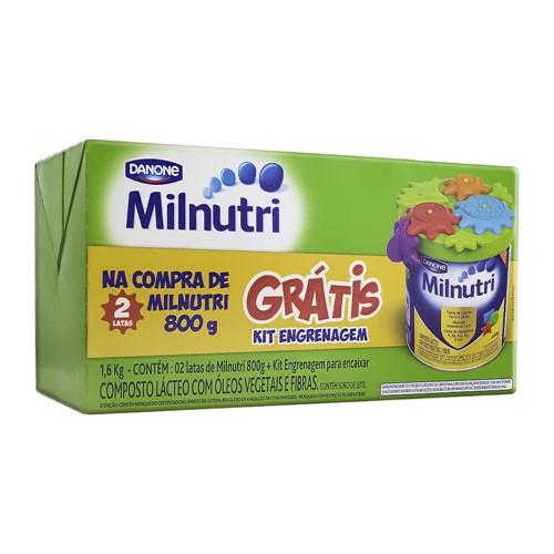 Kit Milnutri Danone Composto Lácteo com 2 Unidades de 800g Cada + Grátis Brinde Sortido