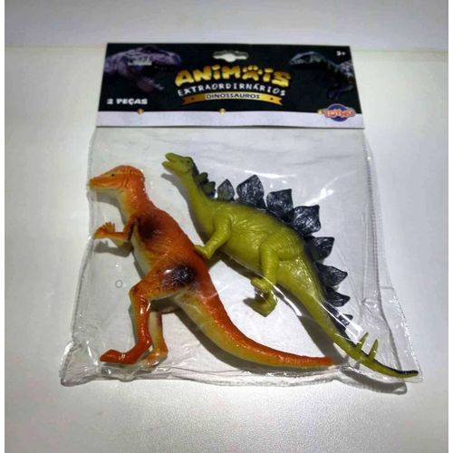 Kit Mini Dinossauros Plastico 2 Peças Toyng
