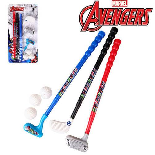 Kit Mini Golf com 3 Tacos e 3 Bolinhas Colors Vingadores/avengers na Cartela
