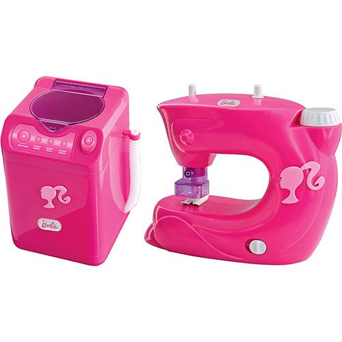 Kit Mini Utilidades Barbie Máquina de Lavar e Máquina de Costurar - Lider