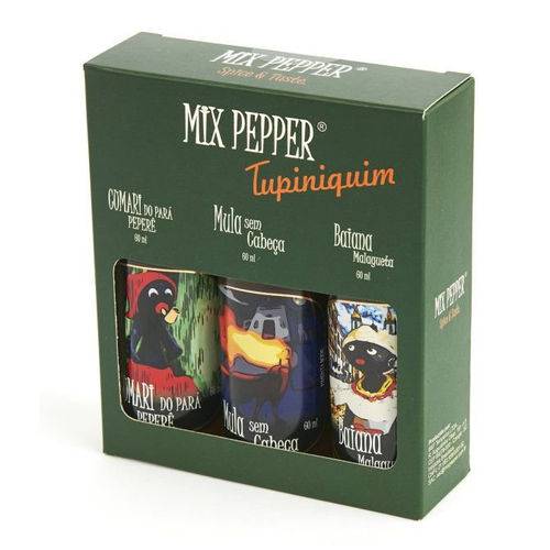 Kit Mix Pepper Tupiniquim com 3 Molhos de Pimenta 60ml