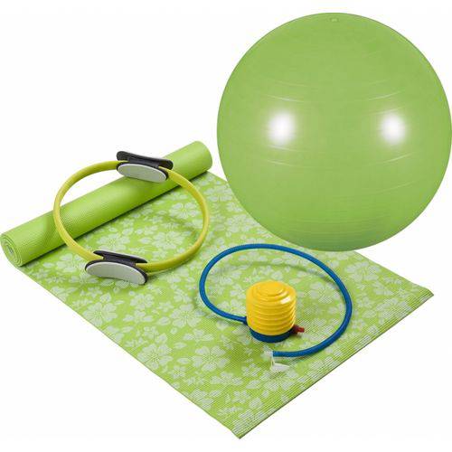 Kit MOR 40100012 para Pilates e Yoga com 4 Peças Verde