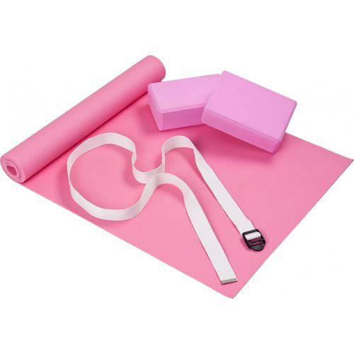 Kit MOR 40100011 com 4 Itens para Yoga e Pilates Rosa Pink