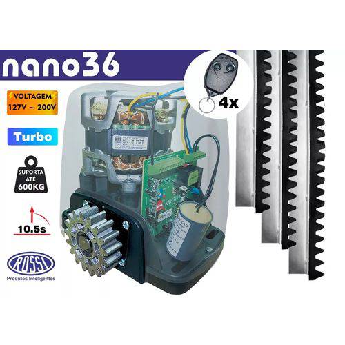 Kit Motor Dz Nano Rossi 1/4 Turbo 3m Crema 04 Controle Rossi 220v