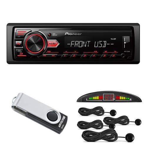 Kit MP3 Player Fm/USB Mvh98UB Pioneer +Sensor+ Pendrive 16gb