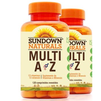 Kit 2 Multi A-Z Mix de Vitaminas e Minerais Sundown 120 Cápsulas