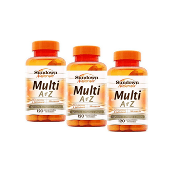 Kit 3 Multi A-z Mix de Vitaminas e Minerais Sundown 120 Cápsulas