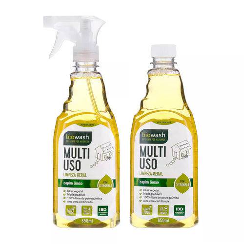 Kit Multiuso Limpeza Geral Refil Capim Limão - Biowash