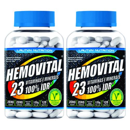 KIT 2 MULTIVITAMÍNICO HEMOVITAL - 120 Tabletes - Polivitamínico - 23 Vitaminas & Minerais