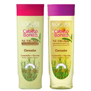 Kit Nick & Vick NUTRI-Hair Clareador (Shampoo e Condicionador) Conjunto