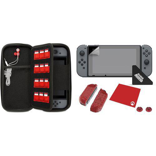 Kit Nintendo Switch Starter Mario M Edition Case Proteção - Nintendo