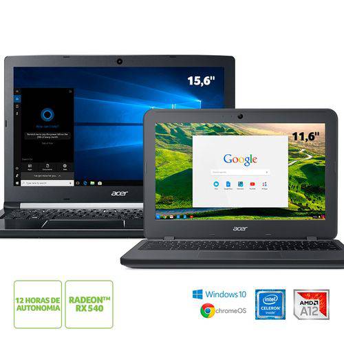 Kit: Notebook Acer A515-41G-1480 AMD A12 + Chromebook Acer N7 C731-C9DA Intel Celeron