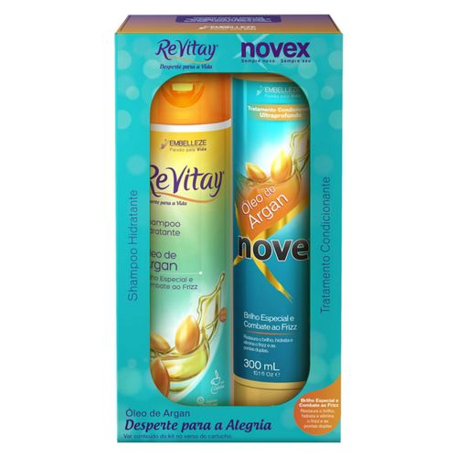 Kit Novex Argan Shampoo 300ml + Condicionador 300ml