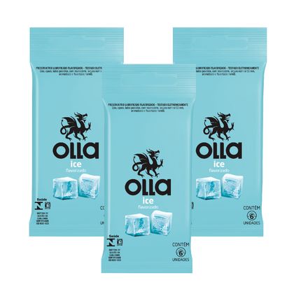 Kit Olla Preservativo Ice 6uni. com 3 Packs