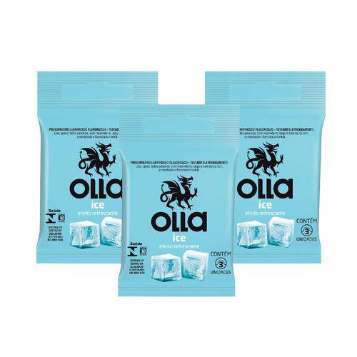 Kit Olla Preservativo Ice 3uni. com 3 Packs