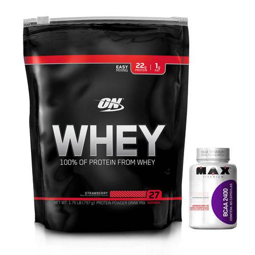 Kit Optimun Nutrition Value Pack 100% Whey Protein + BCAA 100 Caps