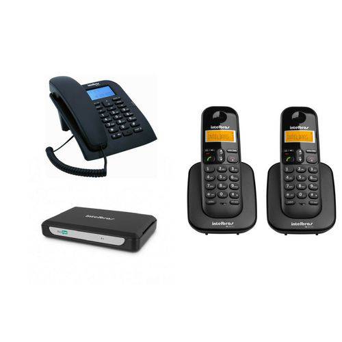 Kit PABX Central Telefonica Minicom Slim Intelbras 3 Ramais