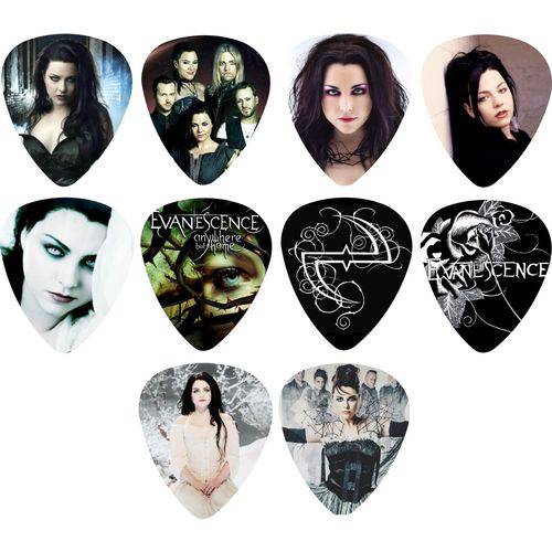 Kit Palhetas Personalizadas Banda Evanescence 1 Mm com 10 Modelos