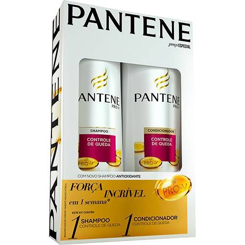 Kit Pantene Shampoo Controle de Queda 400ml + Condicionador Controle de Queda - 200ml