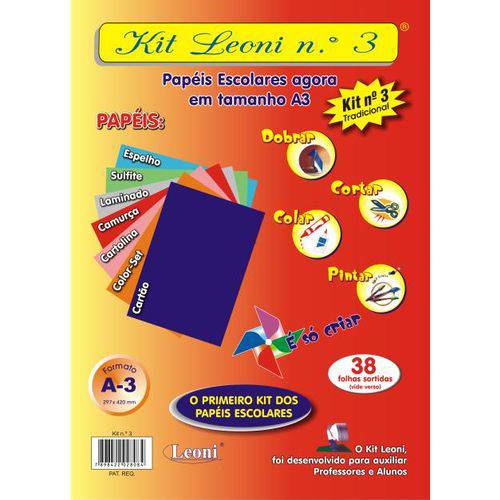 Kit Papéis Escolares - Leoni - N.3 A-3 com 38 Folhas
